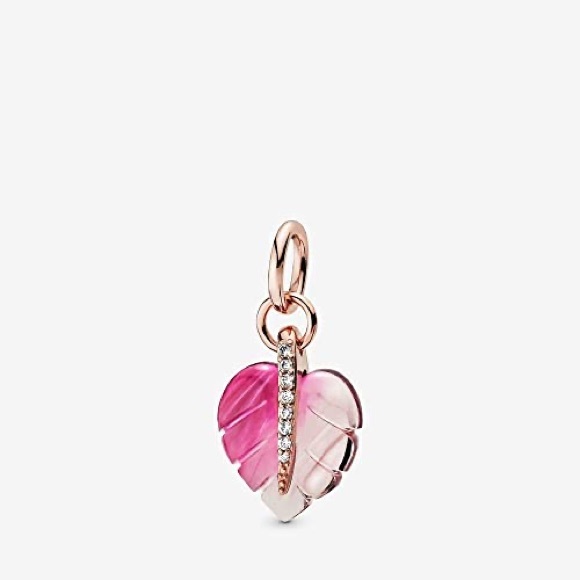 ISO Pandora Pink Murano Glass Leaf Jewellery - Picture 2 of 3